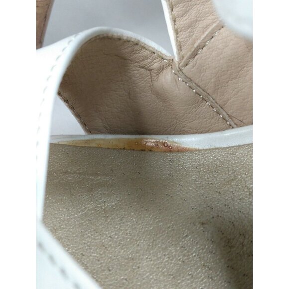 G by Guess Women's White Faux Leather 5" Cork Wedge Heel Strappy Sandal 8.5 M - Picture 11 of 12